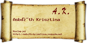 Asbóth Krisztina névjegykártya