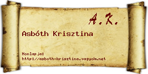 Asbóth Krisztina névjegykártya