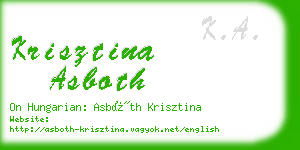 krisztina asboth business card